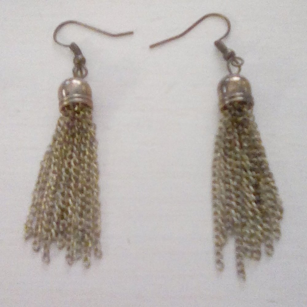 💮Brass chain dangle earrings